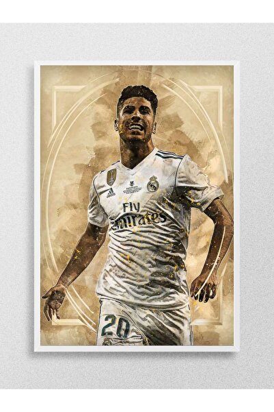 Mudi Store Marco Asensio Futbol Poster Çerçevesiz Yüksek Kalite Futbolcu Duvar Poster