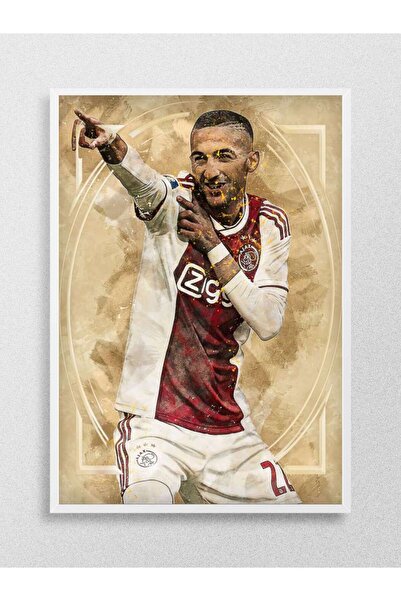 Mudi Store Hakim Ziyech Futbol Poster Çerçevesiz Yüksek Kalite Futbolcu Duvar Poster