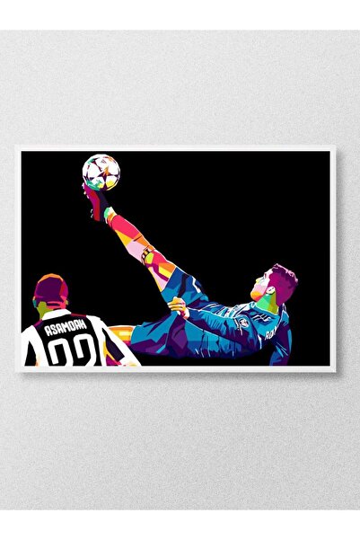 Mudi Store ronaldo bicycle kick Futbol Poster Çerçevesiz Yüksek Kalite Futbolcu Duvar Poster