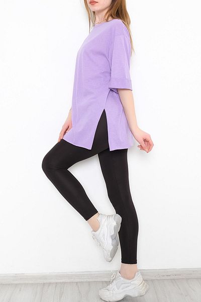 LADİN Purple Double Sleeve T-Shirt - 9611.253.