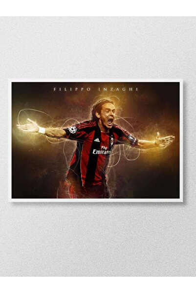 Mudi Store Filippo Inzaghi Futbol Poster Çerçevesiz Yüksek Kalite Futbolcu Du...