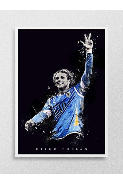 Mudi Store Diego Forlan Futbol Poster Çerçevesiz Yüksek Kalite Futbolcu Duvar Poster