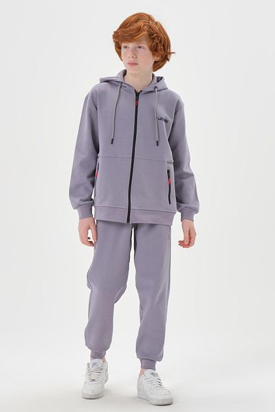 Black One Hooded Adjustable Waist Elastic Double Pocket Men's Tracksuit Set