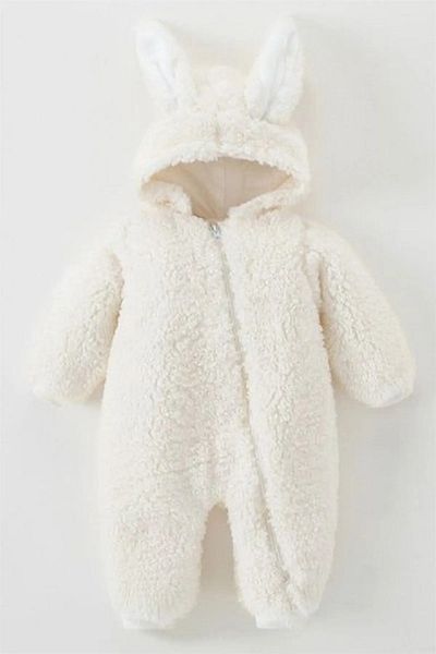 ipek atlas Girl Boy Baby And Kids Plush Zippered Rabbit Costume Jumpsuit