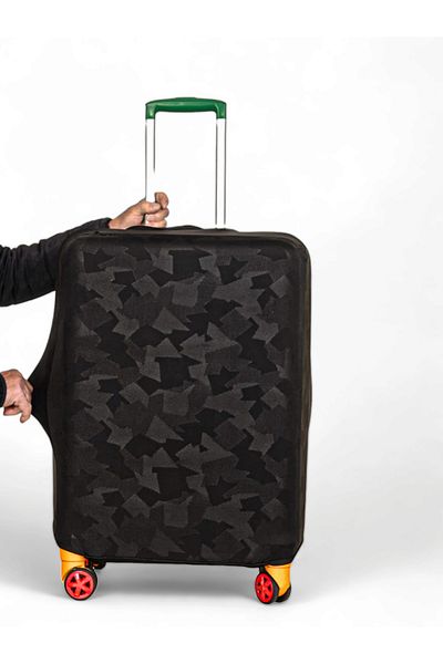 Travel Shirt Suitcase / Suitcase Protective Cover, Camouflage Print, Back Hard, Extra Durable, Black Flexible Fabric