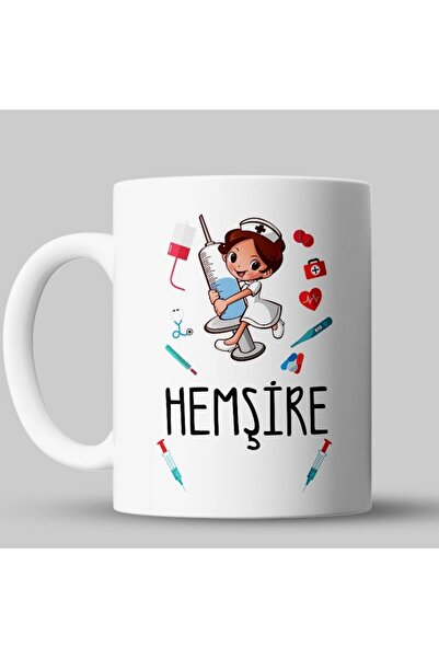 HEDİYELİKS Hemşire Karikatürlü Kupa Bardak