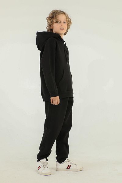 Black One Σετ φόρμας για αγόρι με κουκούλα και τσέπες Cargo και λεπτομέρεια εκτύπωσης