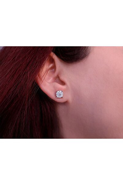 Sirius Pırlanta F Renk 1,50 Karat Tektaş Görünümlü Pırlanta Küpe