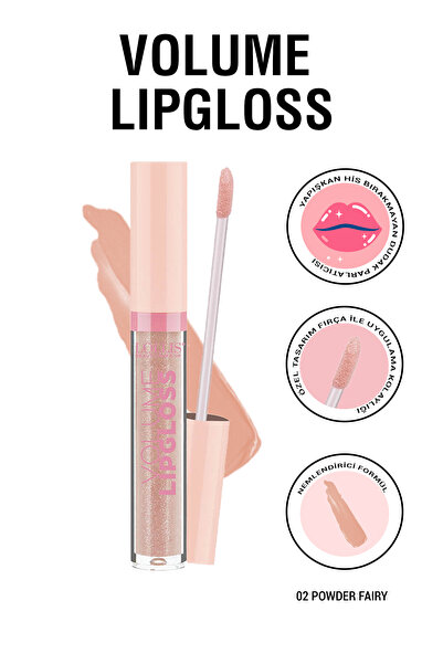 Lollis Volume Lipgloss 02 Powder Fairy / Dudak Parlatıcı 02 Powder Fairy