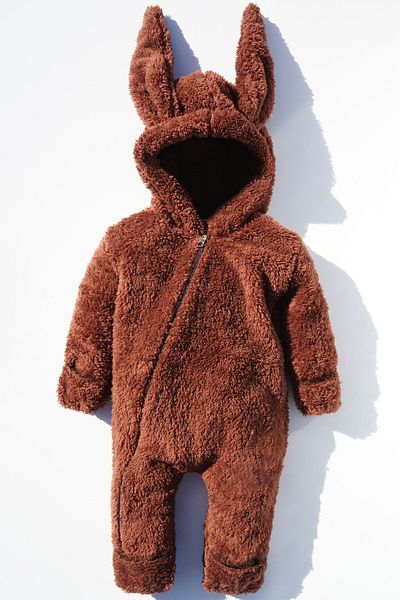 ipek atlas Girl Boy Baby Kids Plush Fluffy Zippered Astronaut Jumpsuit