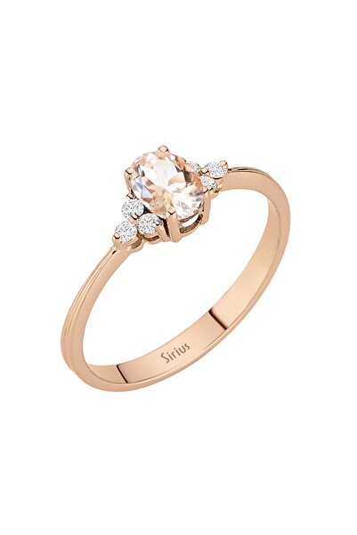 Sirius Pırlanta Pırlanta Ve Oval Morganite Taşlı Saga Yüzük