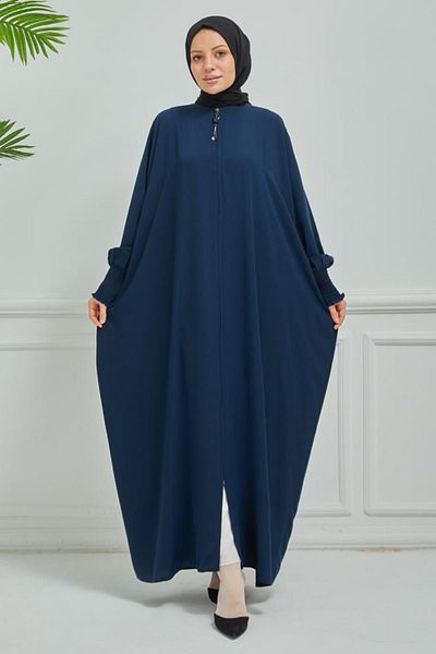 ASİLNUR Νυχτερίδα μανίκι Ferace με φερμουάρ Navy Blue