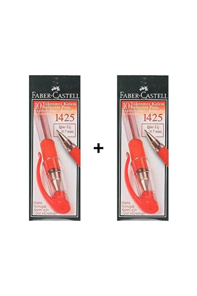 Faber Castell FABER 1425 NEEDLE NIB BALL POINT PEN RED 20 PIECES