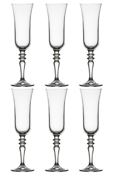 Paşabahçe 440587 Symphony 6-Piece Glass Leg 175cc Coffee Side Glass Stem Set