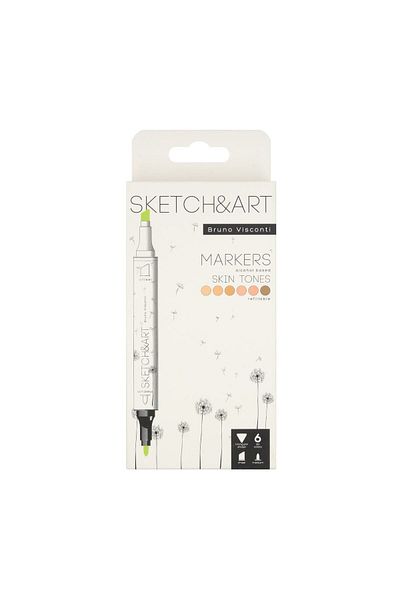 Bruno Visconti "Sketch & Art" - Double Sided 6 Colors Marker Pen