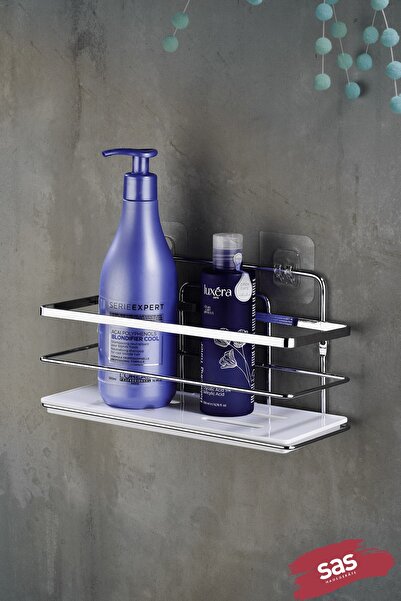 Sas Haus Raft de duș pentru baie, reglabil, cu suport pentru șampon din crist...