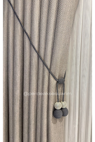 csstor TAŞLI KİRAZ MODEL KORNİŞTEN PERDE TOPLAMA AKSESUARI (150 CM) 1 ADET