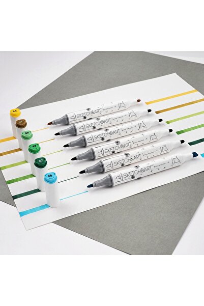 Bruno Visconti Sketch&art Çift Taraflı Marker Kalem 6 Renk-peyzaj