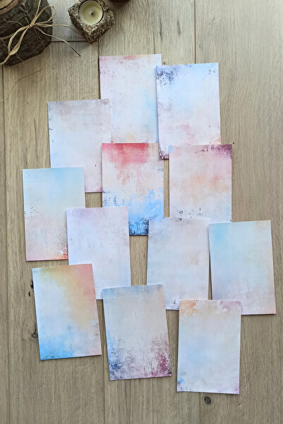 Mona Craftist 12 Adet Soft Pastel Renk Temalı Scrapbook Kağıt Seti Bullet Jou...