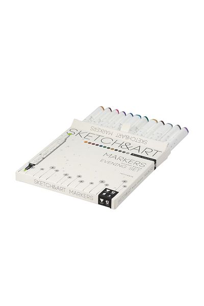 Bruno Visconti Sketch & Art Double Sided Marker Pen 12 Colors-Night