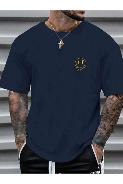 AFROGİYİM Μπλουζάκι Unisex Small Smile με ψηφιακή εκτύπωση Oversize