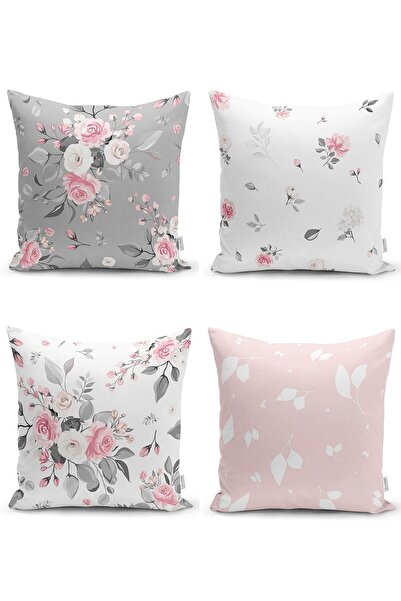 Nish & Royal Set od 4 modernih jastučnica sa motivom ruže