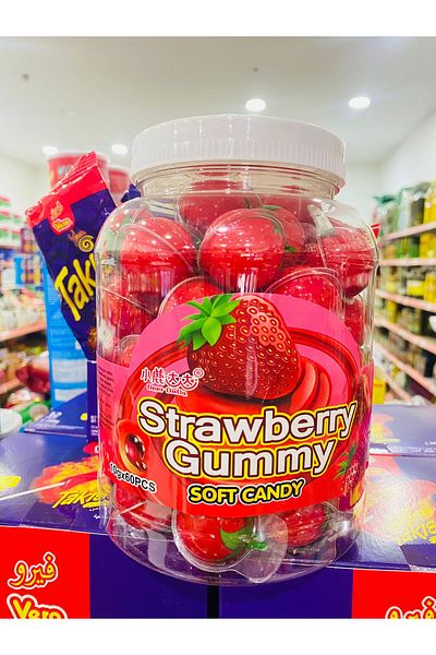 Evinize gelen 10Gr×60 Pieces Strawberry Gummy Soft Candy