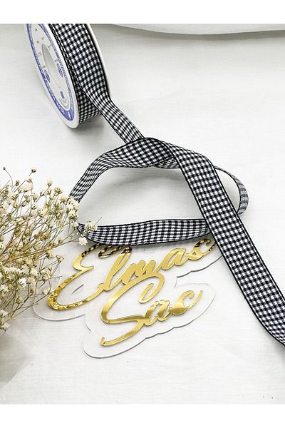 E Elmas 2.5 cm Plaid Ribbon 5 meters