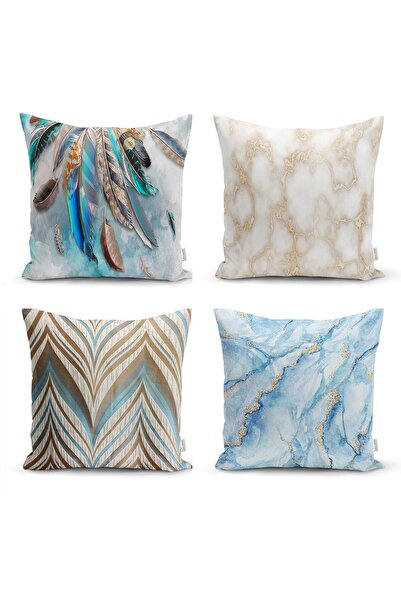 Nish & Royal Digital Printed Decorative 4-Piece Pillow Cushion Cover