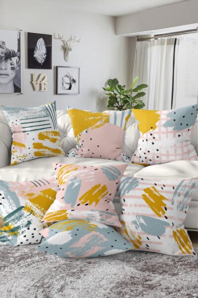 Nish & Royal Set de huse de pernă cu două fețe, design special, din 7 piese