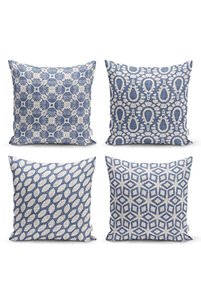 Nish & Royal Digital Printed Special Design 4-Piece Throw Pillow Cover Set