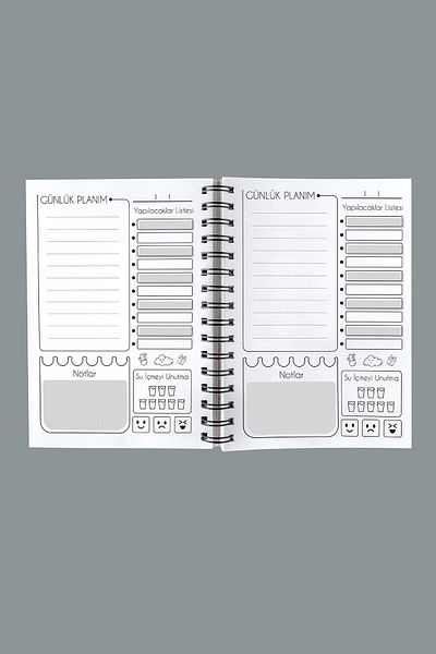 markcat Caiet din lemn pentru planificator cu model de fluturi - Planificator zilnic - Agenda nedatat (90 de coli)