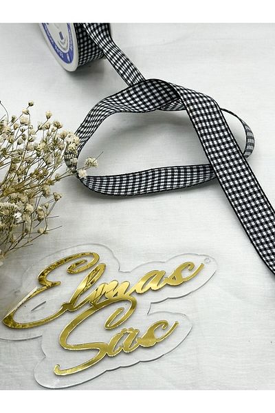 E Elmas 2.5 cm Plaid Ribbon 5 meters