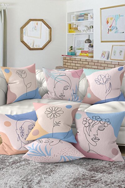 Nish & Royal Set de huse de pernă cu două fețe, design special, din 7 piese