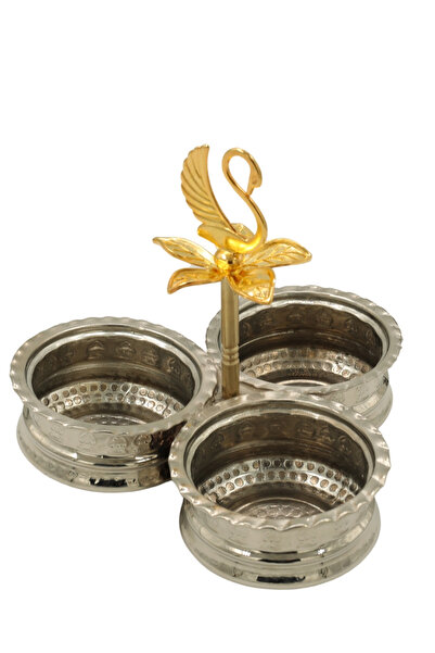 ANTEPSEPETİ Gümüş Kaplama 3'lü Bakır Baharatlık