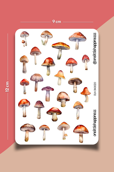 One Little Happiness Set de autocolante cu tematică ciuperci |   Autocolant B...