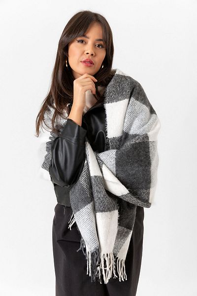 nehir eşarp Women's Boucle Shawl - 450 Gr Wide Thick 180 X 60 cm