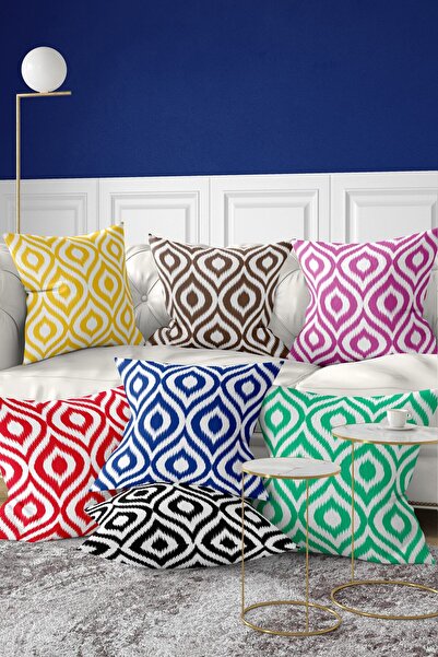 Nish & Royal Set de huse de pernă cu două fețe, design special, din 7 piese