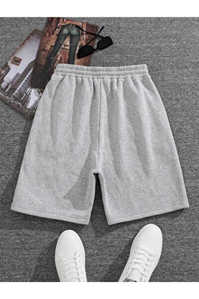 Revasser Unisex Kadın/Erkek 2 li Düz Renkli Kısa Penye Şort