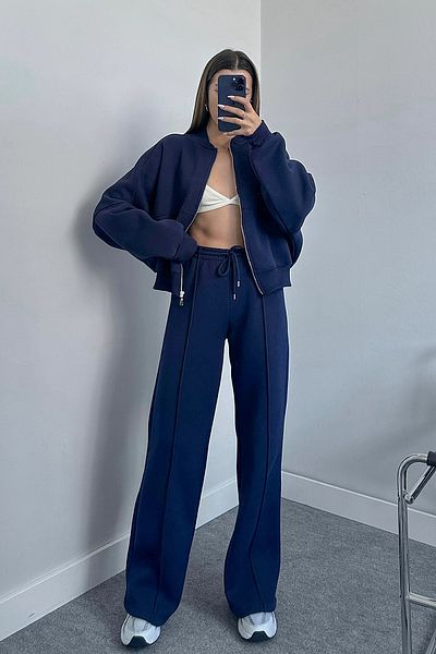 MıRNaV BuTiK Γυναικείο σετ φόρμας με τρία κλωστές Navy Blue