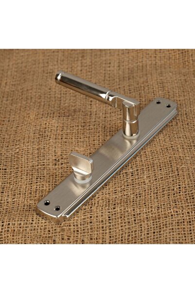 KOLDOOR Can Aynalı Nikel Saten Wc Banyo Kapı Kolu 1 Takım ( İçeride sol el ile açılır )