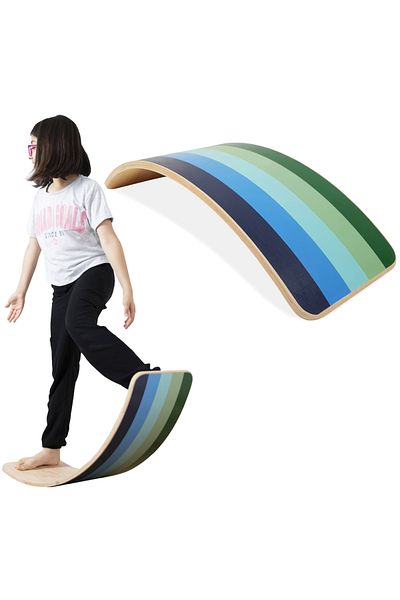 Bee Smart Balance Board Aqua Large Size - Natural Wood