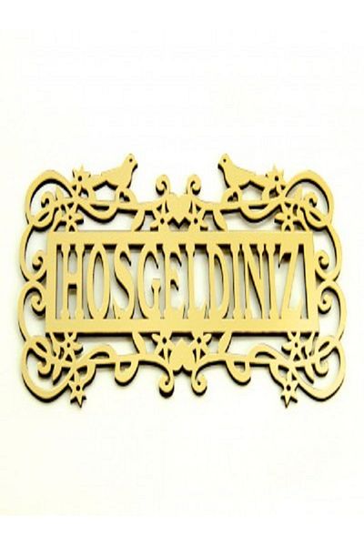 Kazanabil DECORABLE PLEXY DOOR DECORATION MATERIAL WITH WITH WRITING 28CM GOLD
