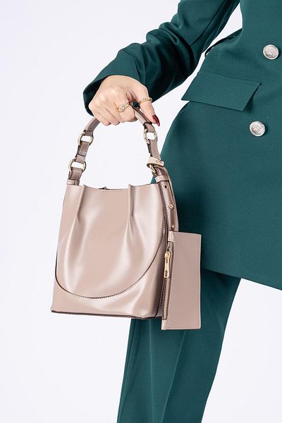Getcho Sutton Women's Mink Side Bag Shiny Shoulder and Hand Bag - Stylish Model with Cross Strap, Large Volume