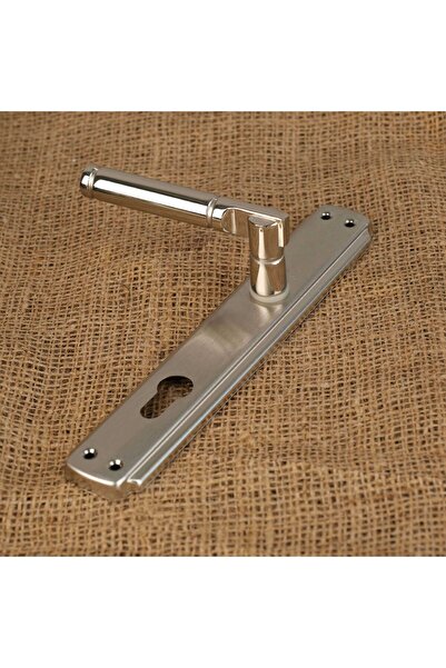 KOLDOOR Can Aynalı Nikel Saten Yale Çelik Kapı Kolu Sağ Basar Tek Yön