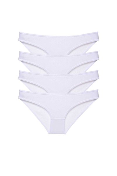TREND 4 Pieces Super Eco Set Lycra Women's Slip Panties White