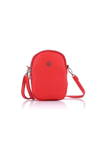 Getcho Benta Women's Red Cross Strap Mini Shoulder Bag – Double Zipper, Lightweight, Casual Summer Bag