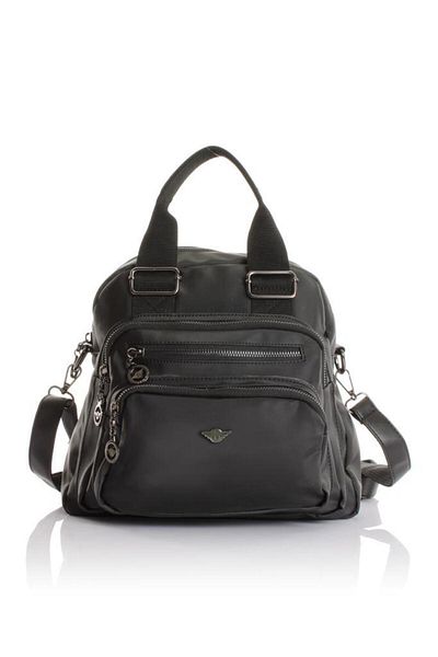 Getcho Modi Satin Women's Black Handbag Cross Strap Shoulder Use Large Volume Multi-Eye Model