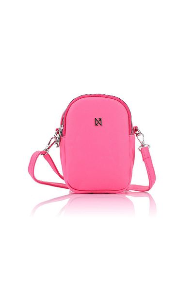 Getcho Benta Women's Pink Cross Strap Small Shoulder Bag – Double Zipper, Lightweight, Suitable for Daily Use