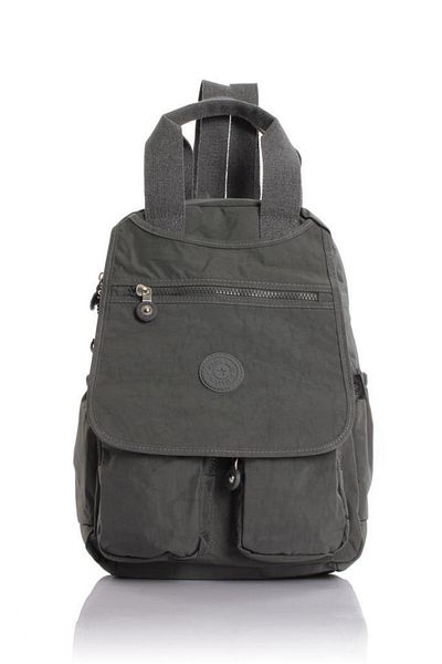 Getcho Varena Women's Gray Backpack Multi-Eye Waterproof Daily Crinkle Wide Bag with Laptop Compartment